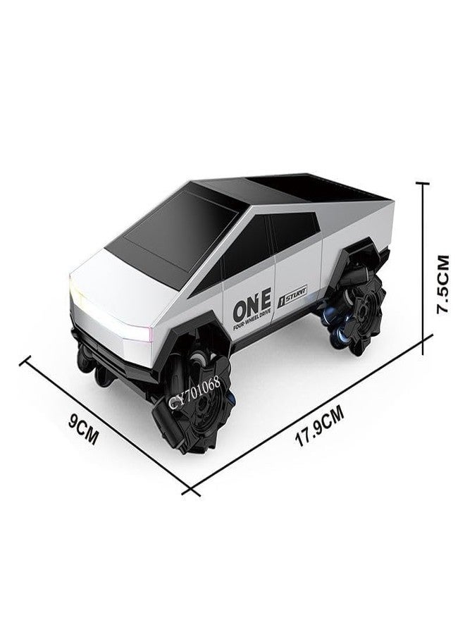 Bhavenu Remote Control Cybertruck Style Stunt Car for Kids | 2.4GHz Drift & Side Driving RC Toy with LED Lights (Multicolor) - Image 2